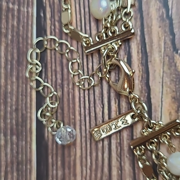 WHBM GOLD TONE FIVE STRAND TIERED NECKLACE - Picture 6 of 8